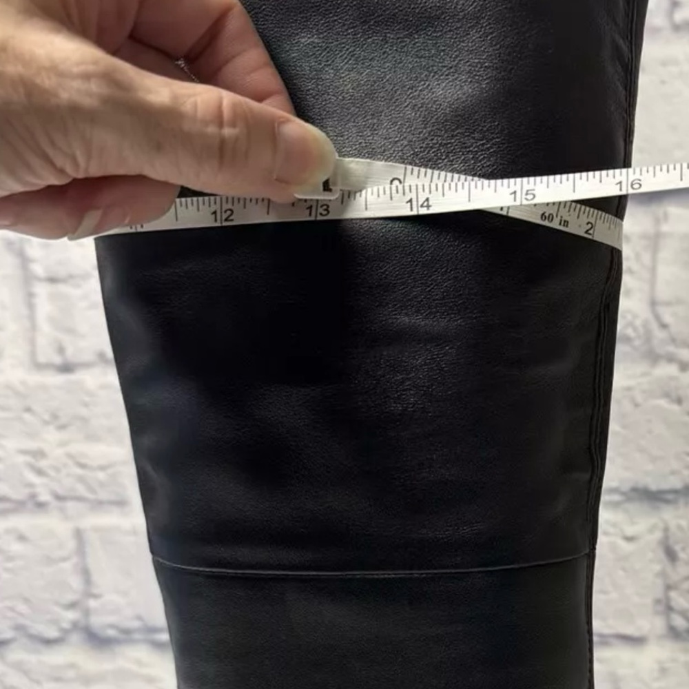 AMPUTEE ONE 1 SINGLE RIGHT Vince Rune Water Repellant Black Leather Knee Boot 9 - Picture 12 of 14